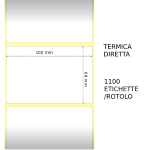 Termica diretta Etichette permanente per ZEBRA 102mm*64mm 1100pz 
